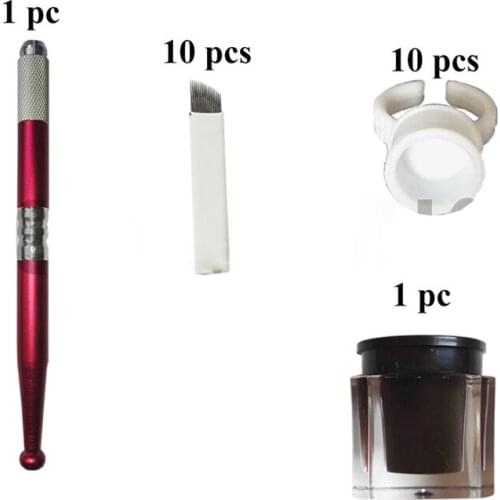 Novice pattern embroidery practice suit Microblading Permanent Makeup Eyebrow Tattoo Needle Pen Pigment Ink Kit Training