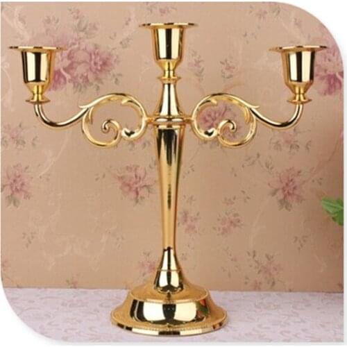 European retro three Candlestick wedding props hotel ktv Decoration Furnishing three candlelight dinners