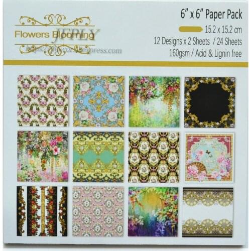 Ocean Series Patterned Paper Scrapbooking Paper Pack Craft Paper Art Card Card Making 6"x 6" 24 Sheets /pack