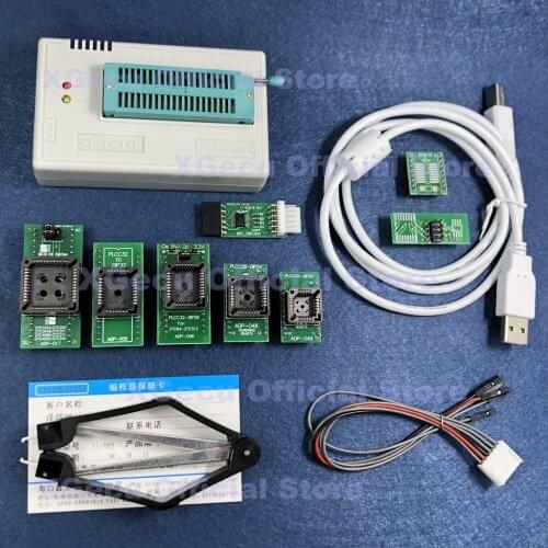 V10.27 XGecu TL866II Plus USB universal Programmer support 15000+IC SPI Flash NAND EEPROM MCU PIC AVR+8 adapters+PLCC EXTRACTOR