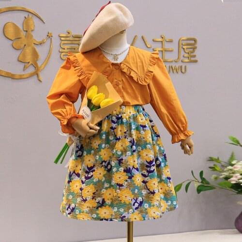 Spring Summer New Girl Sets Fashion Floral Blouse Plus Package Skirt Two-Piece Dress For Girls Children t-Shirt Easter Clothes