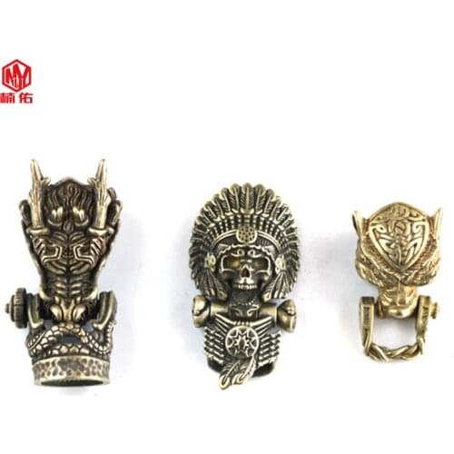 1PCS Hot Sale!!! Pure Copper Personality Couple Bracelet Accessories DIY Brass Paracord Knife Beads Outdoor EDC Tool Accessories