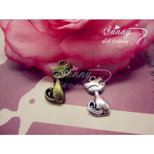 100pcs Vintage Cute Kitten Charm Fit Jewelry Making For Bracelets/Necklaces/Bags/earring/Apparel Fashion DIY Jewelry Accessories