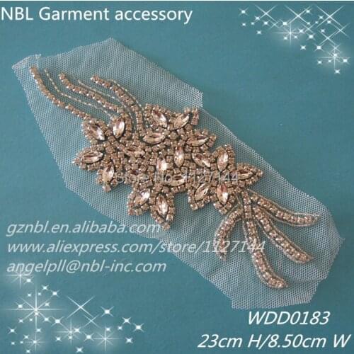 30 PIECES) Bridal crystal beaded rhinestone applique patch for wedding evening dress DIY iron on WDD0183