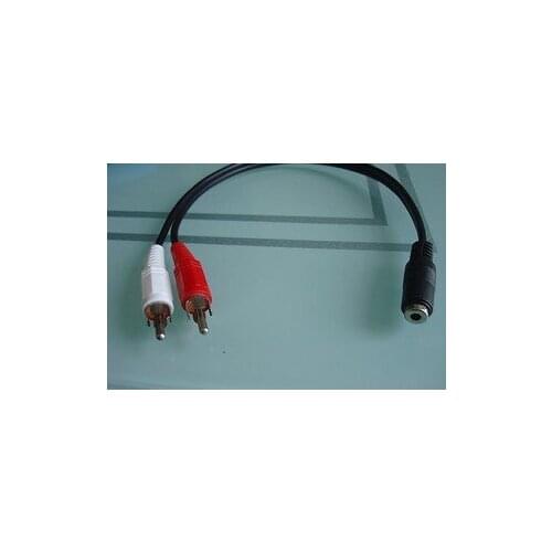 5pcs Hongbai 3.5mm line lotus line speaker transmission line computer audio cable 3.5 2rca line