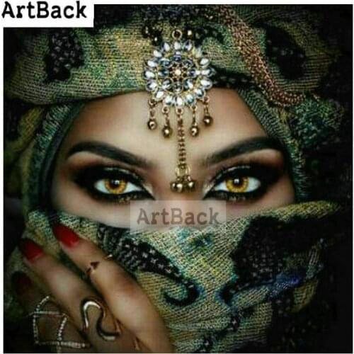 Diamond painting woman portrait full square icon diamond mosaic religion female full drill round masked woman diamond embroidery