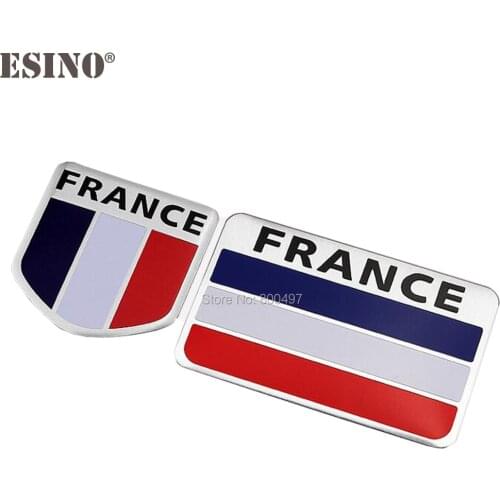 Car Styling New Design France National Flag Set 3D Metal Chrome Aluminium Alloy 3D Emblem Badge Sticker Decal Auto Accessory
