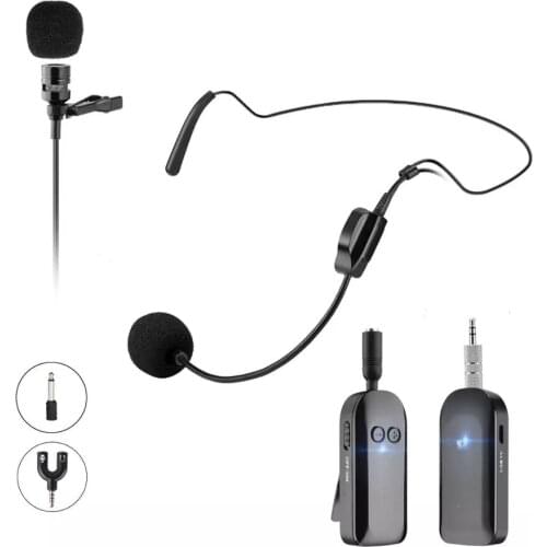 2.4G Wireless Headset Lapel Lavalier Microphone, Ideal for Speakers, Fitness, Phones, Cameras