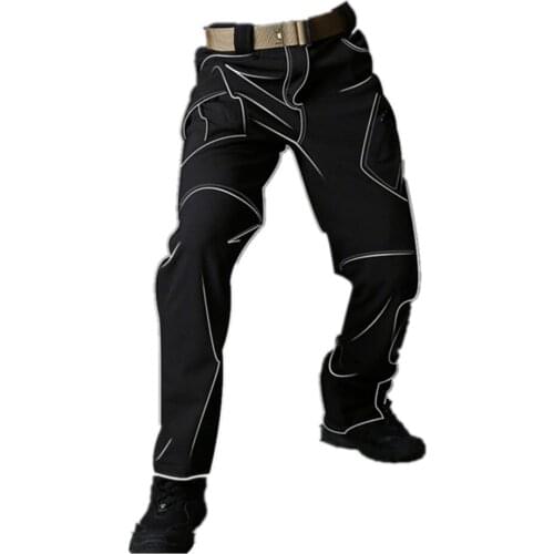 Winter Soft Shell Fleece Tactical Pants Mens Thickened Warm Windproof Waterproof Outdoor Large Size Hiking Camping Trousers