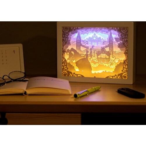 Paper Carving Night Lights LED Table Lamp Creative Art Décor Lamp Light 3D Night Lamp Christmas Halloween Decor Birthday Gifts