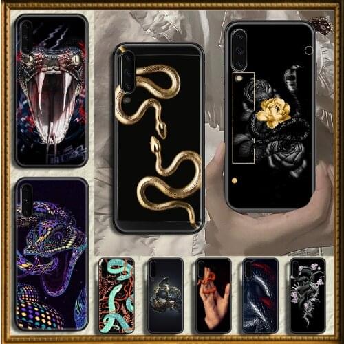 Animal Snake Flower Phone case For Samsung Galaxy A 3 5 7 8 10 20 21 30 40 50 51 70 71 E S 2016 2018 4G black soft shell trend
