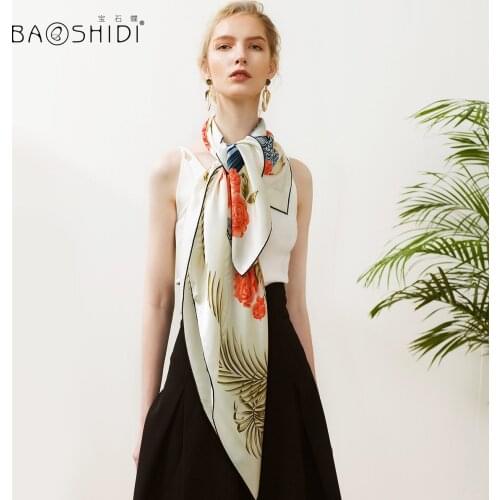 Butterfly business gift boxes silk large squares woman mulberry silk gift silk scarves shawls/camellia HuaChun hangzhou