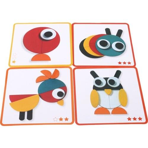 Wooden Animal Jigsaw Puzzle 3D Toys For Children Cartoon Animal Giraffe Puzzles Games Early Educational Popular Toys