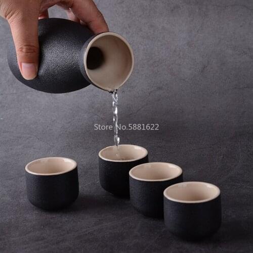 Hot Selling 1 Wine Pot 6 Cup Wine Set Vintage Ceramic 25ml-250ml Sake Jug Glasses Household Gift Spirits Rice Wine Vodka Wine