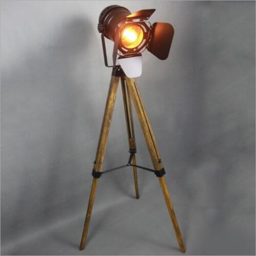 Art salon wood floor lamp Coffee house tripod remote control bedroom industrial lighting living room retro vertical Floor lights