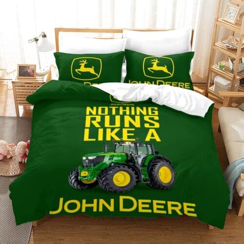 2/3 Pieces Truck Outdoor Bedding Set 3D Print Large Machine Tractor Duvet Cover Festival Boys Gift Bed Quilt Cover Pillowcase