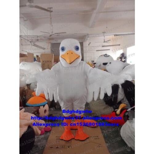 White Snow Goose Pigeon Dove Seagull Sea Gull Sea Mew Bird Mascot Costume Adult Anniversary Celebrations Beauty Parlor zx816