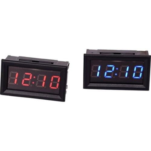 Red LED DIY Vehicle Electronic Clock KIT Car Motorcycle Timer LED Digital Display Power-off Memory Function DC4.5-30V