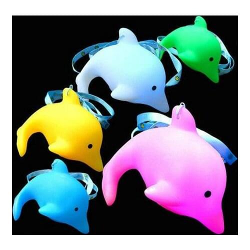 Colorful Blue Pink White Yellow Green Toys Dolphins Colors Dolphins LED Necklace Toys YH969