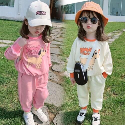 Cool Kids Girl Clothes Sweatshirt Pant Set Round Neck Sweater Pants for Gilrs