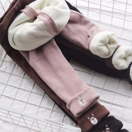 Girl Legging Winter Warm Children Thicken Pants Cotton Kids Fleece Trousers for Baby Girls leggings toddlers cartoon cheap