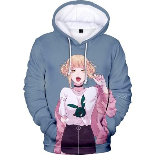 Hip Hop 3D Anime Himiko Toga Long Sleeve Hoodies Sweatshirts Cartoon My Hero Academia Hoodie Cute Boys/Girls 3D Printed Tops