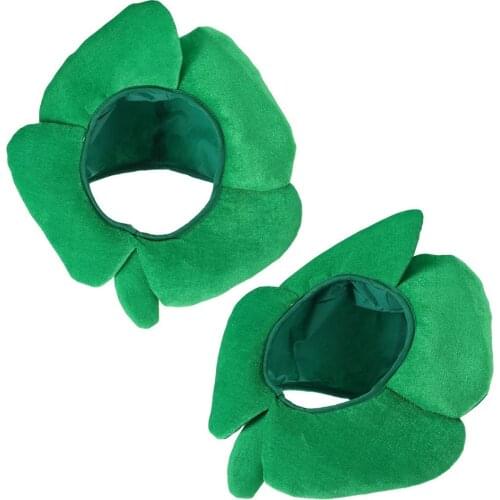 St. Patricks Day Carnival Velvet Funny Clover Hats Men Irish Adult Caps Novelty Party Accessories Green Solid 2019 New Hot Sell