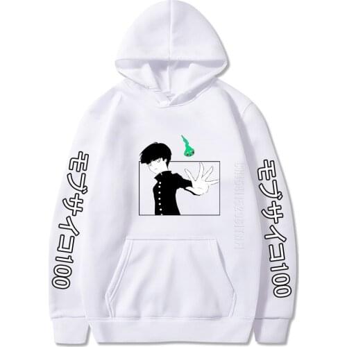 Mob Psycho 100 Printing Hooded Tops Autumn Men Daily Casual Fashion Designer Streetwear Sweatshirt Hoodies Top