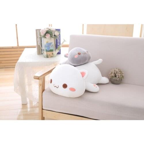 Cat Stuffed Animal Kawaii Lying Cat Plush Toys Cute Cat Doll Lovely Pillow Soft Cartoon Toys for Children Girls Christmas Gift
