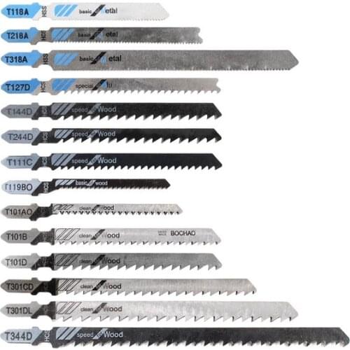 48 Pcs HSS Jig Saw Blade Set T-Shank JigSaw Blades Metal Steel Wood Assorted Saw Blades Woodworking Cutting Tools