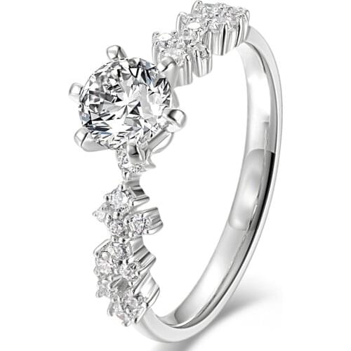 New 925 Sterling Silver Ring Micro-Inlaid Simulation Diamond Star Dream Ring Female Charm Jewelry Gift