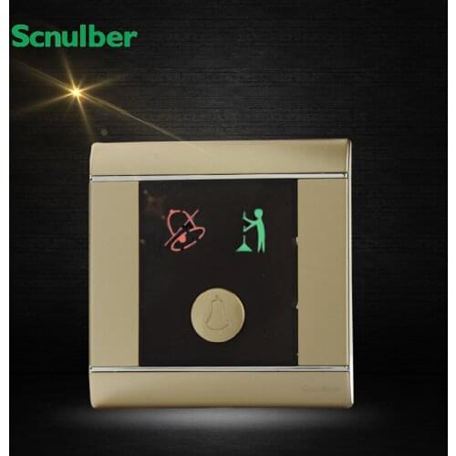 One doorbell and no disturb clear led glass touch wall switch