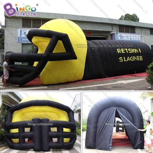 Personalized 11X5X4.5 meters yellow black inflatable football helmet tunnel / inflatable helmet tunnel toy tents