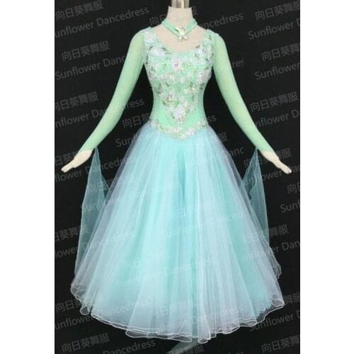 Ballroom dance competition dresses, Smooth Ballroom Dress, ballroom dance skirts,Standard Ballroom Dress ,Mint green