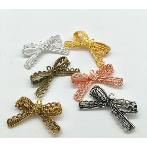 6 pcs Hot High quality fashion bow Pendants for DIY Handmade necklace earring bracelet charms Jewelry Making