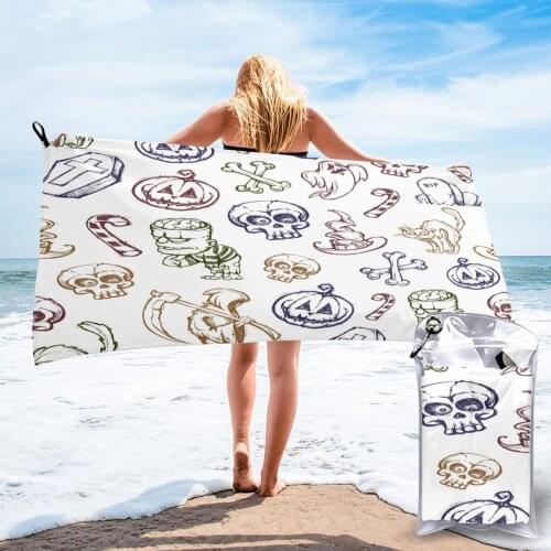 Bathing Towel Halloween Funny Print Bath Wearable Towel Dress Fast Drying Beach Spa Magical Nightwear Sleeping