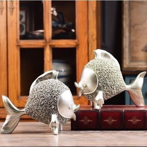 Simple Modern Home Accessories Living Room TV Cabinet Decoration Creative Abstract Fish Furnishings Crafts Gifts Resin Cabochon