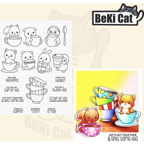 Cup animal Clear Stamps for DIY Scrapbooking/Card Making Fun Decoration Supplies