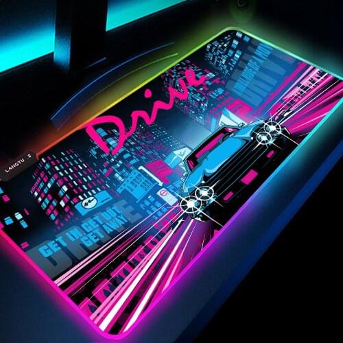 Rgb Mouse Pad 900x400 Rgb Setup Gamer Pc Retrowave Synthwave Pink Mousepad with Backlight Gamers Accessories Carpet DropShipping