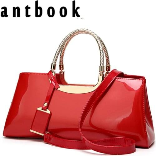 Luxurious Women Handbag Brand Design Patent Leather Solid Evening Bags High Quality Messenger Crossbody Bag For Women Bride Tote