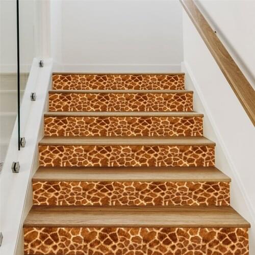 Self-adhesive Leopard print Stairs Stickers Waterproof Creative Staircase Wallpaper For Home Corridor Refurbish DIY Stair Decal