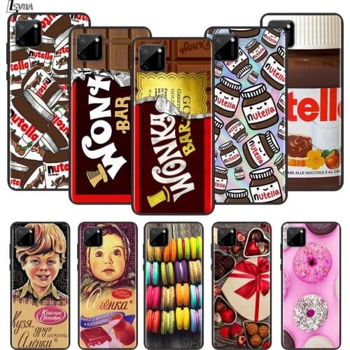 Chocolate Peanut Butter For OPPO Realme Narzo 20 C2/3/11/12/15/17 X2 X3 X7 XT X50 Q2i V3 V5 V15 Pro Black Silicone Phone Case