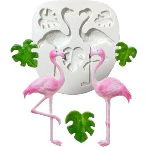 Flamingo Tropical Leaves Bird Silicone Mold Turtle Leaf Fondant Mold Cake Decorating Tools Chocolate Gumpaste Mold