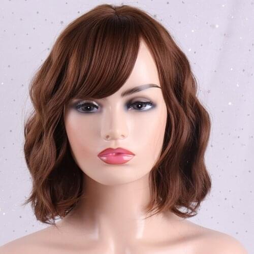 AZQUEEN Short Water Wave Synthetic Hair 8 Colors Available Wig For Women Heat Resistant Fiber Daily False Hair