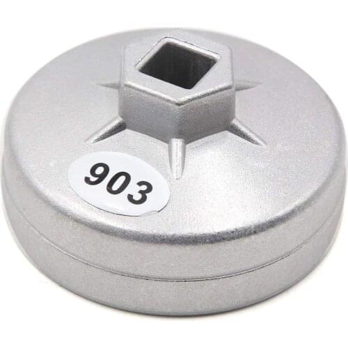 Uxcell Aluminum Alloy 14 Flute 74mm Inner Dia Cap-Type Oil Filter Wrench for Car Vehicle