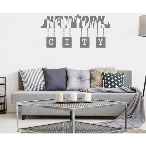 City Silhouette Pattern Decoration Wall Decal City Skyline New York Vinyl Wall Stickers Lettering Living Room Home Decor DW6019