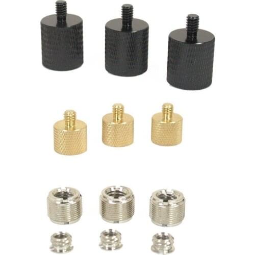 5/8 + 3/8 Female to 1/4" Male Thread Screw Reducer - 12 Pc Set. Screw Converters