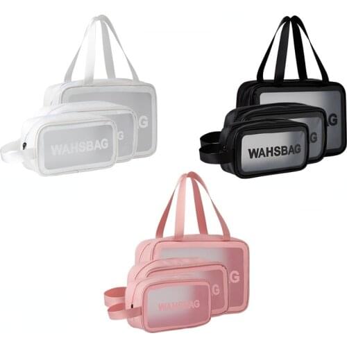 S/M/L 3 Sizes Ladies Large Capacity Pu Frosted Waterproof Cosmetic Bag Convenient Travel Makeup Storage Bag Female Wash Bag