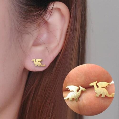 WANGAIYAO Dinosaur Earrings Earrings Cute Fire-breathing Mini Dinosaur Earrings Jewelry