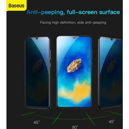 Baseus 0.3mm tempered glass privacy screen protector for HUAWEI Mate20 protective glass for HUAWEI Mate20 black
